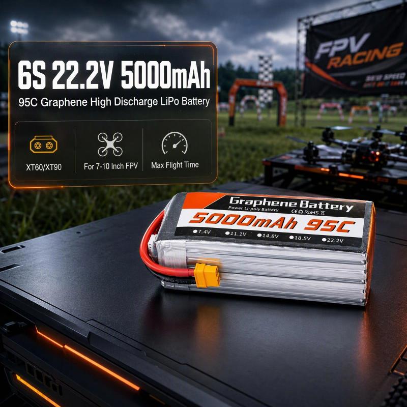 6S Lipo Battery 22.2V 5000Mah - بطارية ليثيوم بوليمر 6S 22.2 فولت