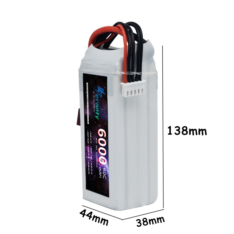 بطارية ليبو بموصل عمداء لطائرا - مراجعة 4S Lipo Battery 14.8V 6000Mah وسعره