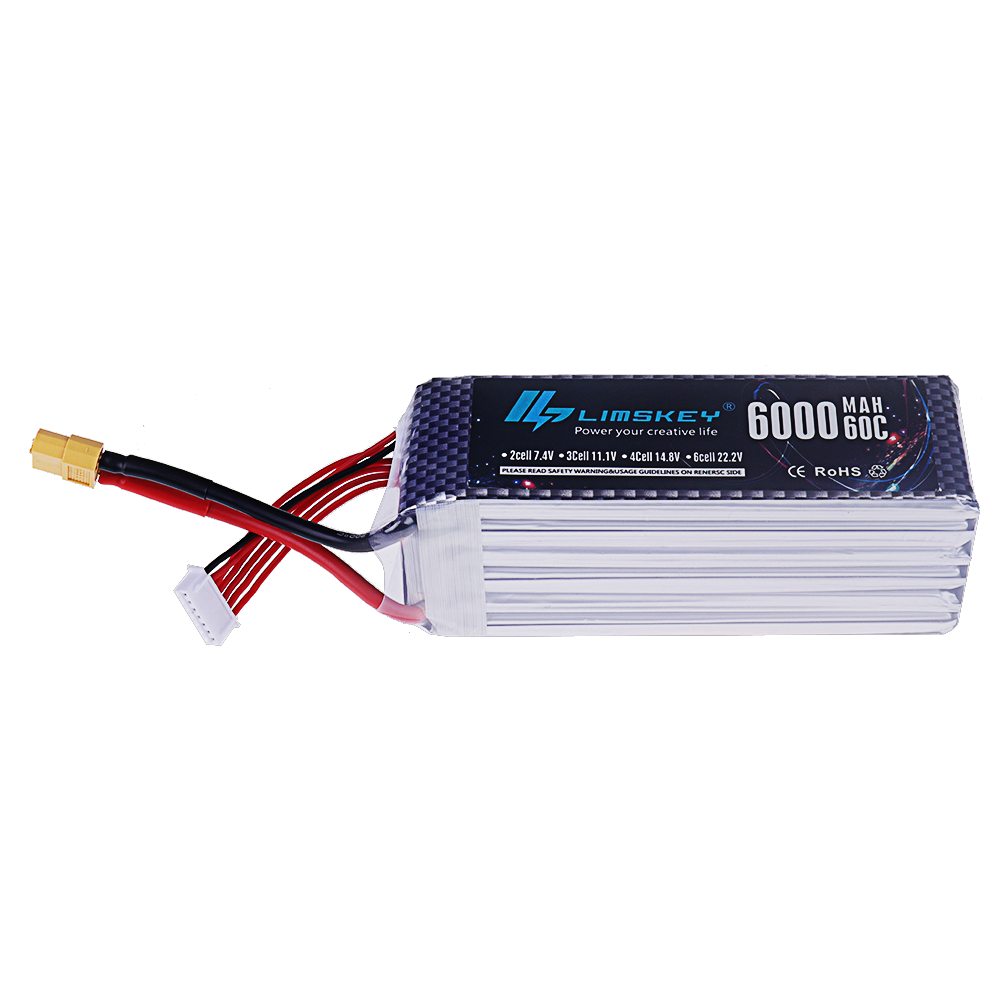بطارية ليثيوم بوليمر 7.4 فولت  - مراجعة 4S Lipo Battery 14.8V 6000Mah وسعره
