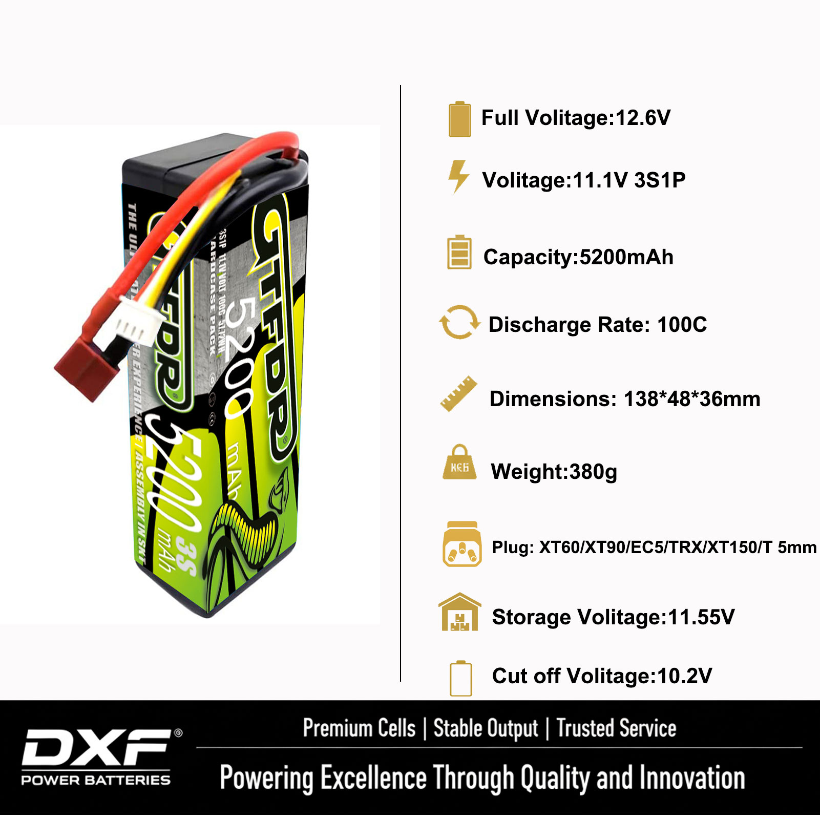 بطارية ليثيوم بوليمر GTFDR 3S  - مراجعة 6S Lipo Battery 22.2V 5000Mah وسعره