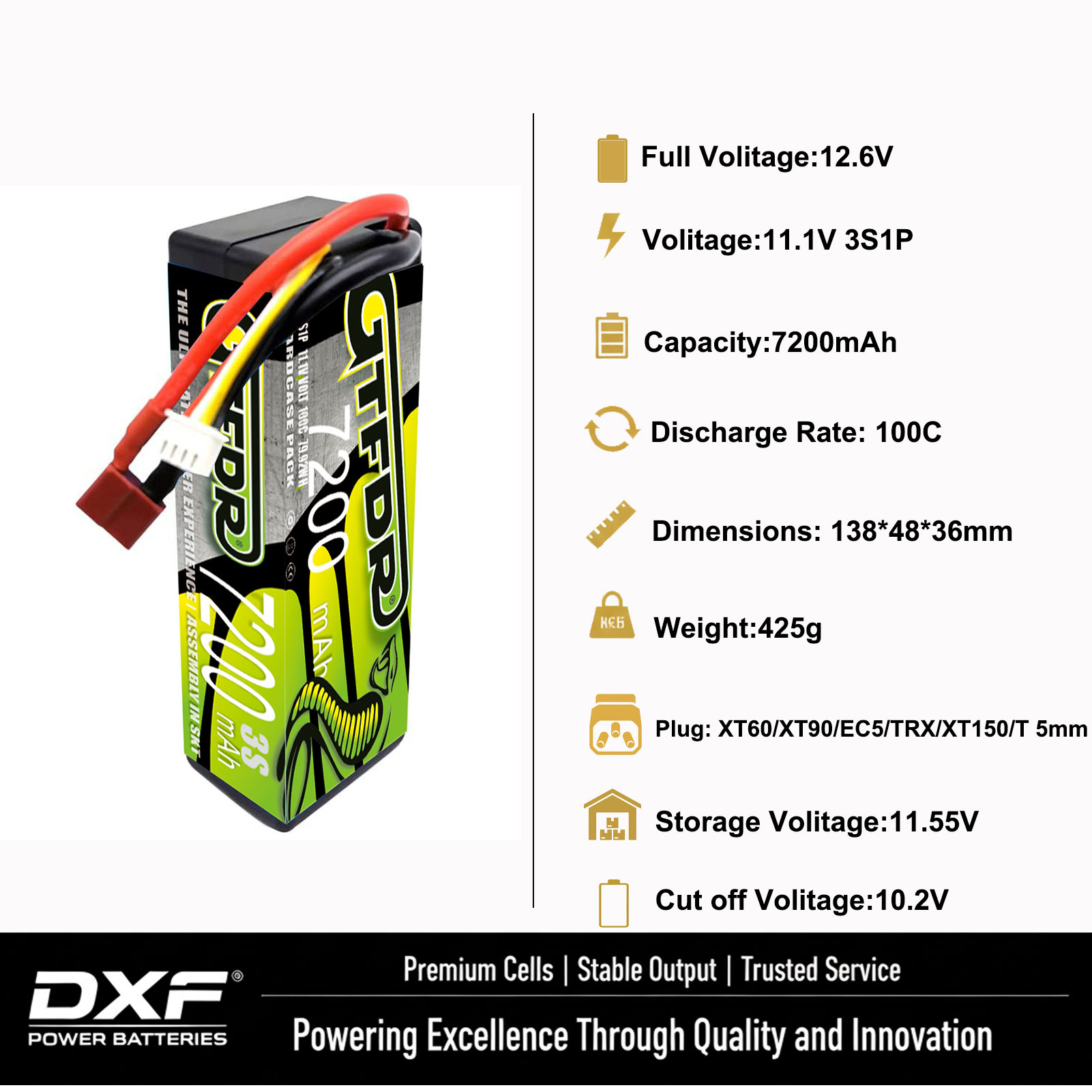 بطارية ليثيوم بوليمر GTFDR 3S  - مراجعة 6S Lipo Battery 22.2V 5000Mah وسعره