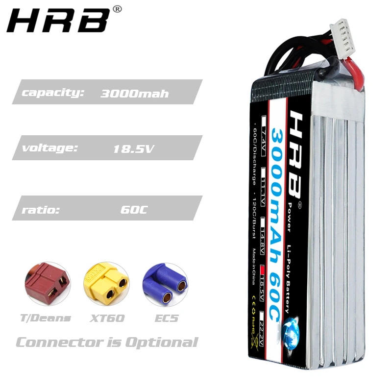 HRB يبو بطارية 2S 3S 4S 6S 5S  - مراجعة 4S Lipo Battery 14.8V 6000Mah وسعره