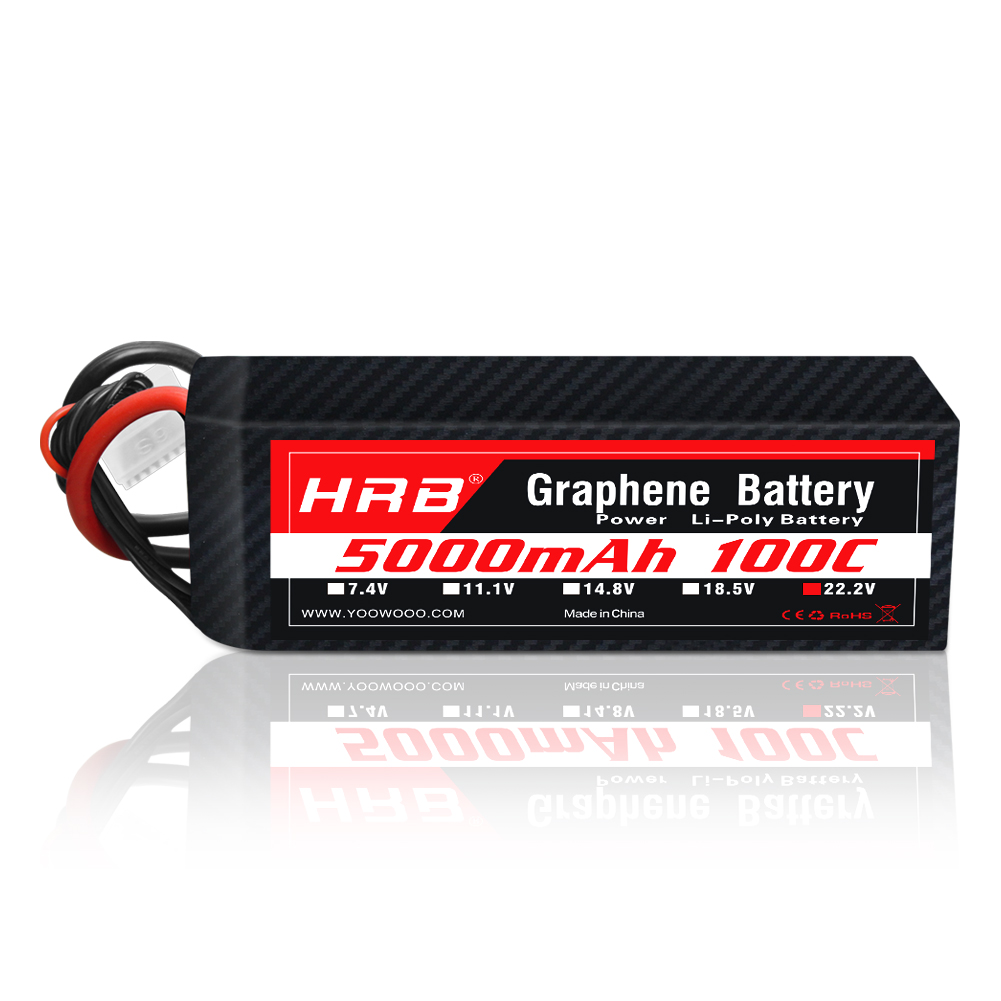 1 قطعة HRB 22.2 فولت بطارية ال - مراجعة 6S Lipo Battery 22.2V 5000Mah وسعره